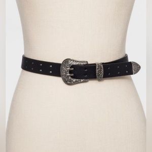 🚨NWT!! WILD FABLE WOMENS BLACK DOUBLE PERF WESTERN BELT!! 🤠